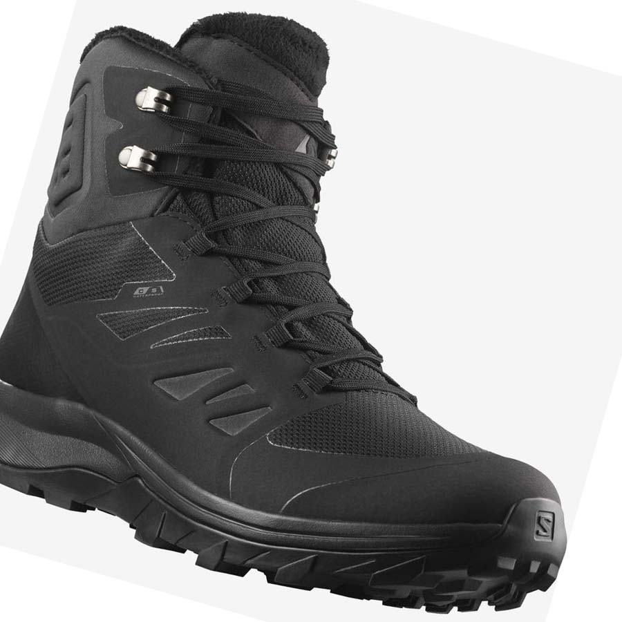 Salomon OUTBLAST THINSULATE™ CLIMASALOMON™ WATERPROOF Téli Csizma Férfi Fekete | HU 2241HAP